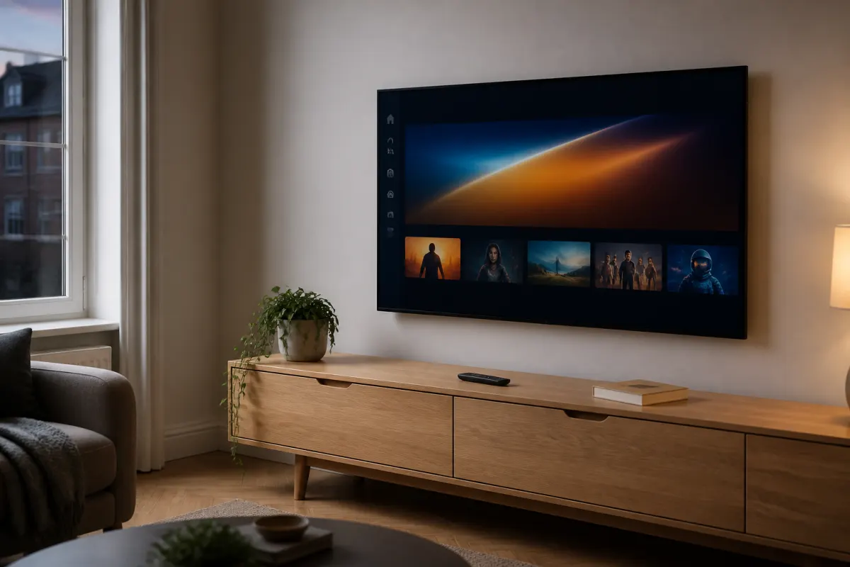 Living room TV ready for Smarters Pro setup